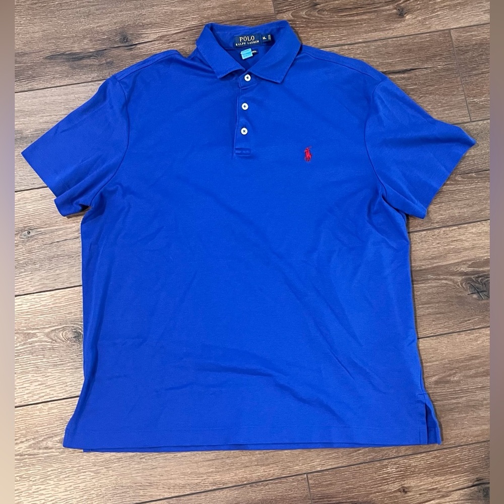 Polo Ralph Lauren Blue Pima Soft Touch Polo Shirt Size XL